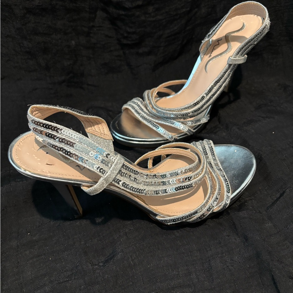 MIA Silver Strappy Heels - Picture 2 of 9